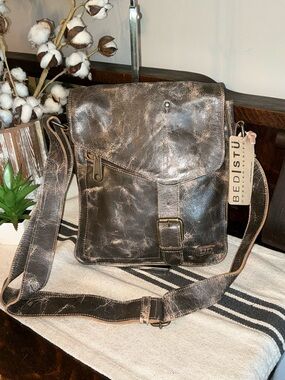 NWT Bed Stu Leather Venice Beach Crossbody Shoulder Bag Teak Lux MSRP $240
